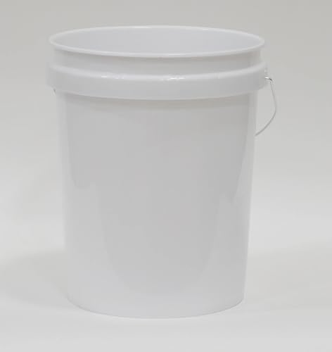 2 Pack 5 Gallon White Plastic Utility Bucket - Round Comfort Handle Multi-Purpose Bucket for Home/Garage/Garden/Cleaning