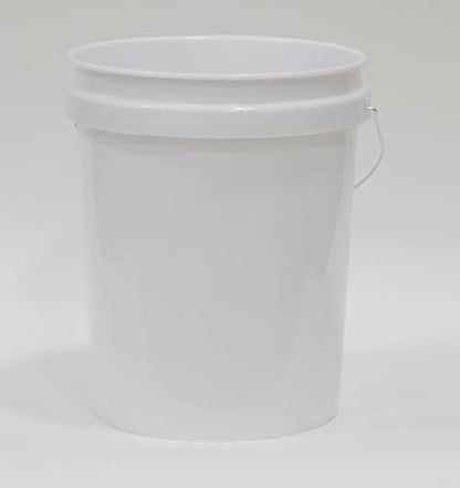 2 Pack 5 Gallon White Plastic Utility Bucket - Round Comfort Handle Multi-Purpose Bucket for Home/Garage/Garden/Cleaning