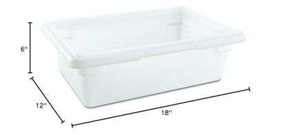 Rubbermaid Commercial 3509 3-1/2 gallon Capacity, 18" Length x 12" Width x 6" Depth, White Color, High-Density Polyethylene Food and Tote Box
