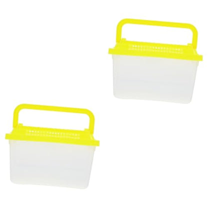 FRCOLOR 2pcs Plastic Fish Acclimation Box Turtle Tank Reptile Tortoise Aquarium Mini Hamster Cage Climbing Pet Container