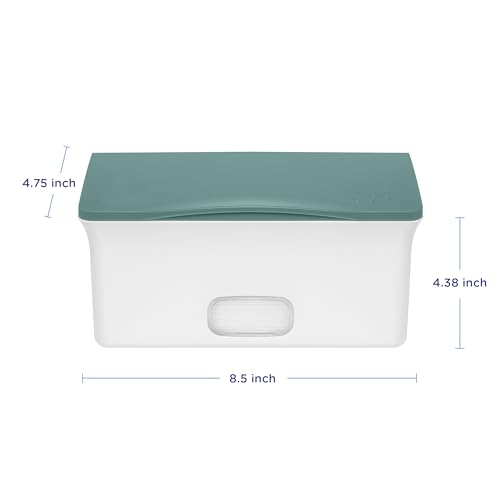 Ubbi Baby Wipes Dispenser with Weighted Plate and Secure Seal, Nursery and Baby Registry Essential to Keep Wipes Fresh, Open Water - color: Open Water Wipes Dispenser