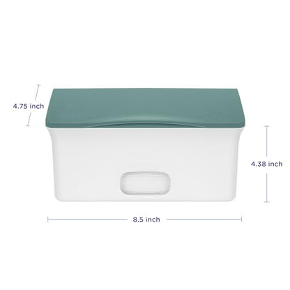 Ubbi Baby Wipes Dispenser with Weighted Plate and Secure Seal, Nursery and Baby Registry Essential to Keep Wipes Fresh, Open Water - color: Open Water Wipes Dispenser