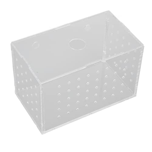Fish Breeder Box, Aquarium Fish Breeding Box, High Transparency Acrylic Hatchery Incubator Tank with Suction Cups for Baby Fish Shrimp Clownfish Isolation and Rearing (14 * 8 * 9CM) - size: 14*8*9CM