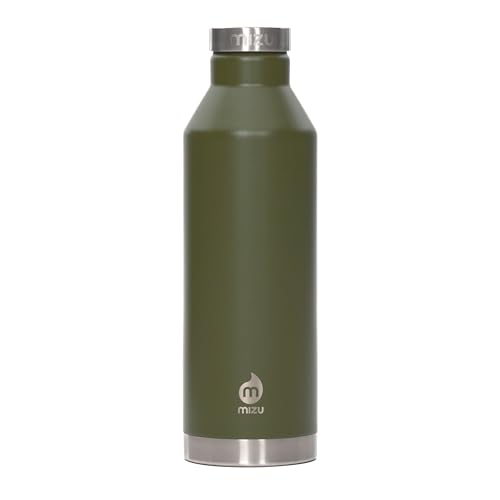 MIZU - V8 Water Bottle | 26 oz. Double Wall Stainless Steel Vacuum Insulated | Narrow Mouth with Leak Proof Cap | Multiple Colors | BPA Free - color: Leaf
