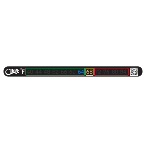 Temperature Tape - Stick on Fly Fishing Thermometer for Flat Surfaces - Highlight Safe and Unsafe temperatures for Trout with Color Coded Boxes (Fahrenheit) - color: Fahrenheit