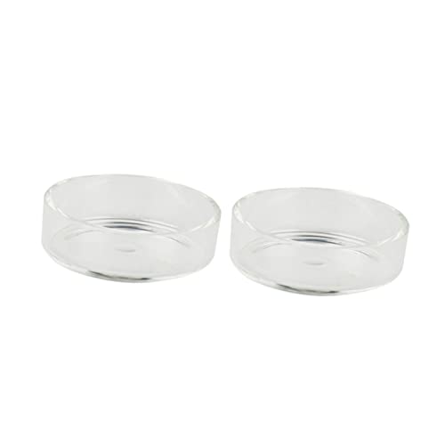 VOSAREA 5pcs Round Crystal Shrimp Feeding Bowl Glass Shrimp Food Dish for Aquarium Feeder Dish for Tank