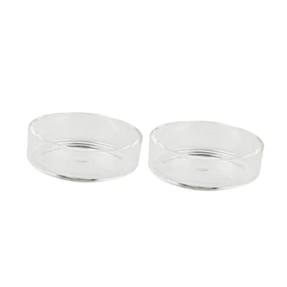 VOSAREA 5pcs Round Crystal Shrimp Feeding Bowl Glass Shrimp Food Dish for Aquarium Feeder Dish for Tank