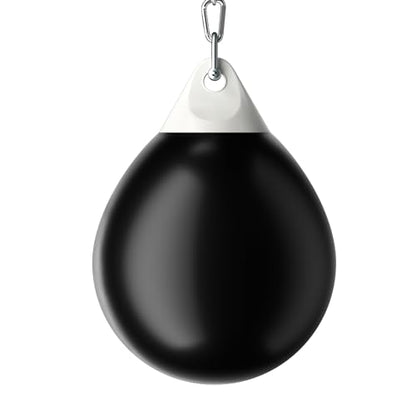 GYMAX Punching Bag, Water Aqua Bag w/Water Injector & Hanging Accessories, Folding Heavy Duty Boxing Bag for Home Gym, Boxing Training Equipment for Adults - style: 180LBS, Black