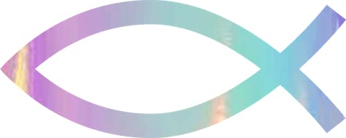 Jesus Fish Christian 2 (Holographic Opal Purple) (Set Of 2) Premium Waterproof Vinyl Decal Stickers For Laptop Phone Accessory Helmet Car Window Bumper Mug Tuber Cup Door Wall Decoration - color: Holographic Opal Purple, size: 4.8 inches x 1.9 inches