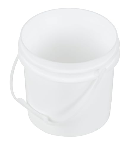 Vestil PAIL-1-PWP High Density Polyethylene Open Head Pail with Plastic Handle 7-1/2 in. x 7-1/2 in. x 7-1/2 in. 1 Gallon White