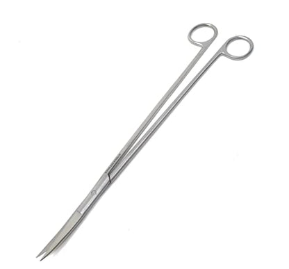 Long Stainless Steel 12" Aquarium Fish Tank Aquatic Plant Trimming Aquascaping Kelly Scissors Curved Round Pattern