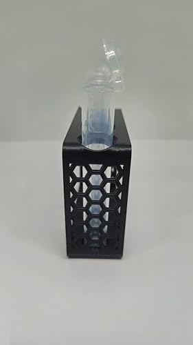 Aquatic Water Quality Testing Tube Holder with 4CT 10ml Test Tubes 5ml Markings - Plastic Durable Rack, 4 Tubes Variation (Black Rack w/ 4CT Testing Tubes)