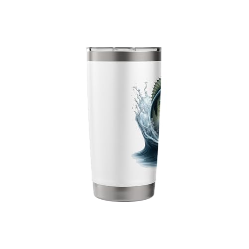 Bass Fishing Jumping Out Of The Water Outdoor Fisherman Stainless Steel Insulated Tumbler