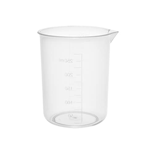 Othmro Measuring Cup 250ml Plastic Graduated Beaker Transparent for Lab Kitchen Liquids 1pcs - color: 250ml 1Pcs