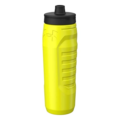Under Armour Squeeze Water Bottles, 32 oz Water Bottles, Sideline Sports Water Bottle with Quick-Shot Lid, Quick & Easy Hydration, Gym Water Bottles, Squeeze Bottle, 1 32oz Bottle - color: Hi-Vis Yellow