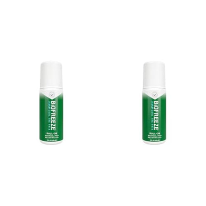 Biofreeze Roll-On Pain-Relieving Gel 3 FL OZ, Green Topical Pain Reliever for Muscles and Joints from Arthritis, Backache, Strains, Bruises, & Sprains (Package May Vary) (Pack of 2) - size: 3 Ounce (Pack of 2), style: Green