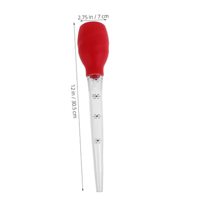 Silicone Turkey Baster with Integrated Cleaning Brush Transfer Pipette for Basting Marinating Turkey Beef Chicken and Fish Cooking Tool for Home Baking and Grilling