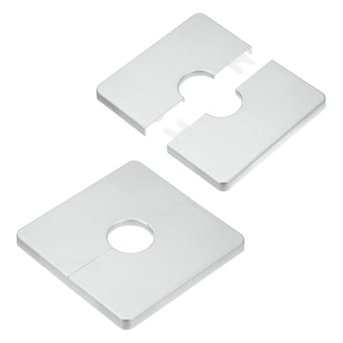 M METERXITY 2-Pack Wall Split Flange, ABS Square Self-Adhesive Escutcheon Plate Cover Buckle for 22mm/0.87in Dia Pipe Accessories/Floor/Ceiling, Plumbing Cover Plates [Silver,7mm/0.28in H] - color: Silver, size: 22 mm/0.87 in