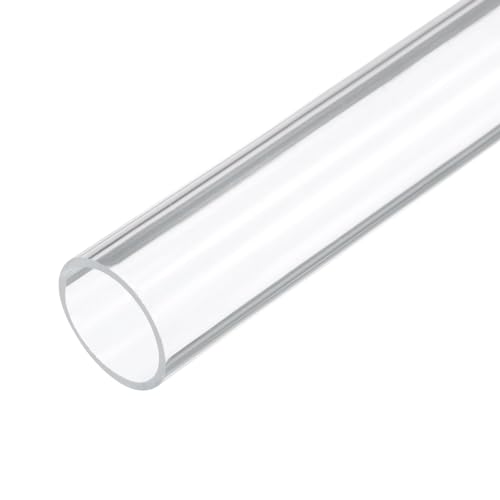 6" Clear Plastic Rigid Pipe 26mm ID x 30mm OD (1" ID x 1 3/16" OD) Acrylic Round Tubing, [for Plumbing, Hydraulics, Aquarium] - size: 1" x 1 3/16"