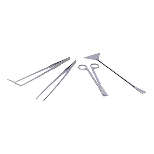 Quarium Aquascaping Tools, Aluminium Alloy Tools Kit Plant Tweezers Scissors Spatula for Fish Plant Cleaning, Vivarium