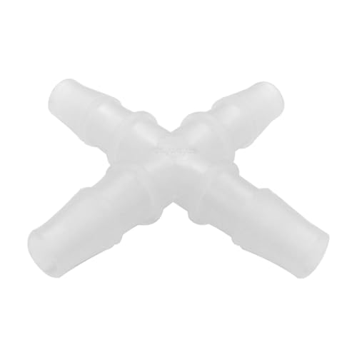 Plastic Hose Barb Fitting 3/8" Barbed Equal 4 Way Pipe Fittings Tube Adapter (Pack of 6)