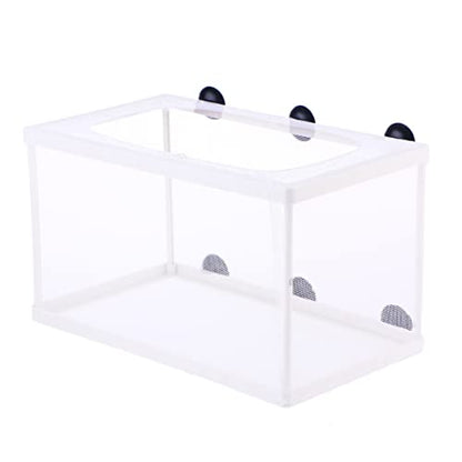 Fish Box- Aquarium Hatchery Net, Fish Breeding Box with Suction Cup for Aquarium Fish Tank (Size L)
