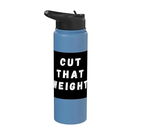 Cut That Weight Combat Sports Tournament Motivation Stainless Steel Insulated Water Bottle - color: Light Blue