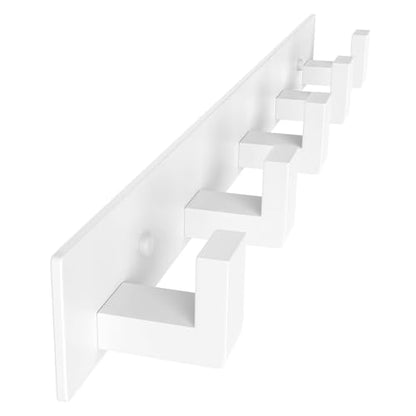 PMMASTO Stainless Steel Wall Coat Rack, White- 5 Hooks, 1 Pack, L Shape - color: White, size: 5 "L" Hooks, 1PACK