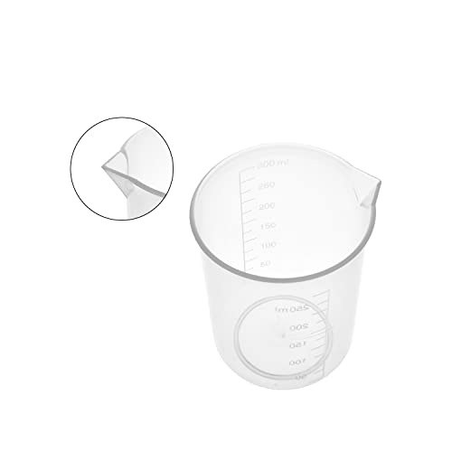 Othmro Measuring Cup 250ml Plastic Graduated Beaker Transparent for Lab Kitchen Liquids 1pcs - color: 250ml 1Pcs