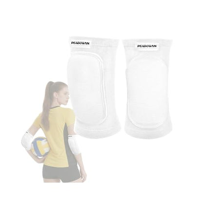 Volleyball Elbow Pads Youth 2XS-XL - Kids Teens Elbow Protector with Thicken Sponge Breathable Padding - color: White, size: Large
