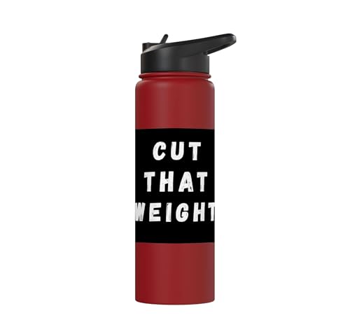 Cut That Weight Combat Sports Tournament Motivation Stainless Steel Insulated Water Bottle - color: Red