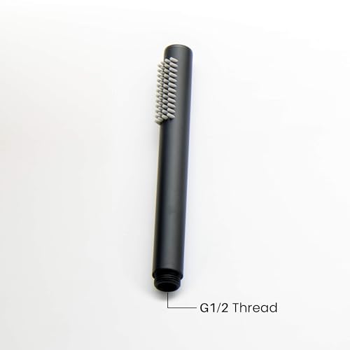 Circular Metal Handheld Showerhead Solid Brass Single Spray Hand Shower with Universal Fit, Durable Corrosion-Resistant Design for Bathroom Showers Easy Install, Matte Black Finish
