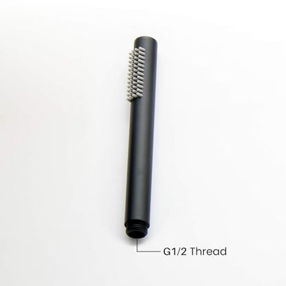 Circular Metal Handheld Showerhead Solid Brass Single Spray Hand Shower with Universal Fit, Durable Corrosion-Resistant Design for Bathroom Showers Easy Install, Matte Black Finish