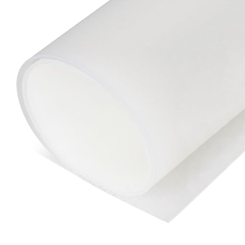 Exactly Rubber - Translucent Silicone Sheet, 50A Durometer Rubber Sheet, Semi Clear Silicone, Resistant -80 to 450°F, Food-Grade Silicone Placemat, 450% Elongation, Made in The USA, 1/32 x 12” x 18” - size: 1/32 x 12 x 18