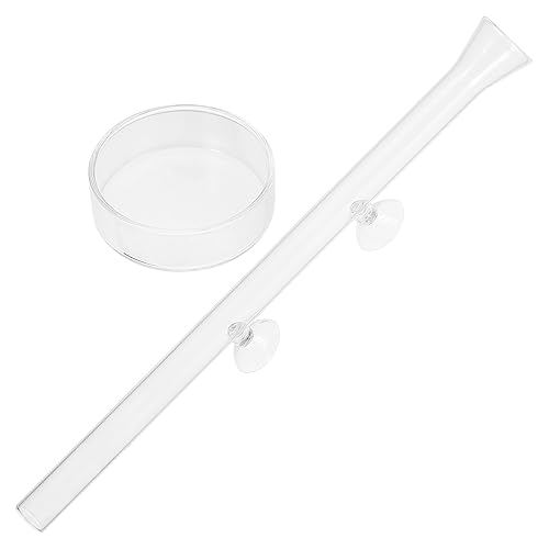 1set Shrimp Feeder with Shrimp Tray Glass Aquarium Device for Fish Tanks High Design for Enhanced Aesthetics - size: 6X6X25CM