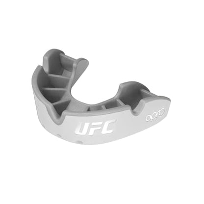 OPRO Silver Level UFC Moldable Mouth Guard, Essential Fit, White/Silver - color: Ufc - White/Silver, size: Youth (Under 10)