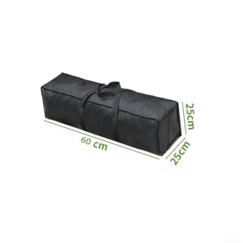 Tent Pole Bag Oxford Cloth Camping Storage Fishing Rods Awning Frame Clubs Carry Case with Reinforced Bottom Black 59.1 Inch(60 * 25 * 25 cm)