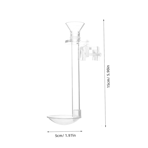 Happyyami 1set Acrylic Feeder for Fish Tank Wall-Mounted Shrimp Feeding Supplies Sinking Food Dispenser for Aquariums Easy to Assemble Tube Brush and Floating