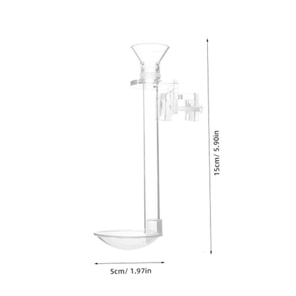 Happyyami 1set Acrylic Feeder for Fish Tank Wall-Mounted Shrimp Feeding Supplies Sinking Food Dispenser for Aquariums Easy to Assemble Tube Brush and Floating