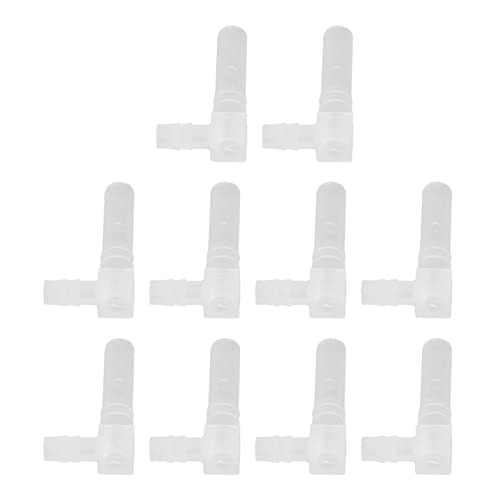 Fafeicy Plastic Hose Joint Elbow Barb Fitting 90 Degree, PP Tube Connector Reducing 10Pcs for Hose Connection, Quick Install for Laboratory Aquarium Food Beverage Use