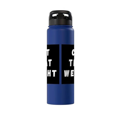 Cut That Weight Combat Sports Tournament Motivation Stainless Steel Insulated Water Bottle - color: Royal Blue