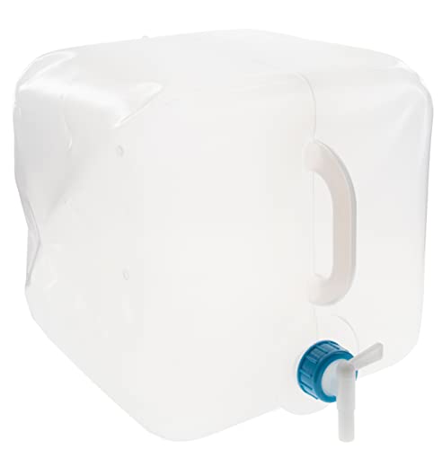UST 5 Gal Water Carrier Cube with Collapsible, Transparent, Compact Design and BPA Free Construction for Drinking, Bathing, Camping, Hiking and Outdoor Survival