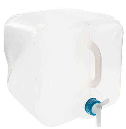 UST 5 Gal Water Carrier Cube with Collapsible, Transparent, Compact Design and BPA Free Construction for Drinking, Bathing, Camping, Hiking and Outdoor Survival