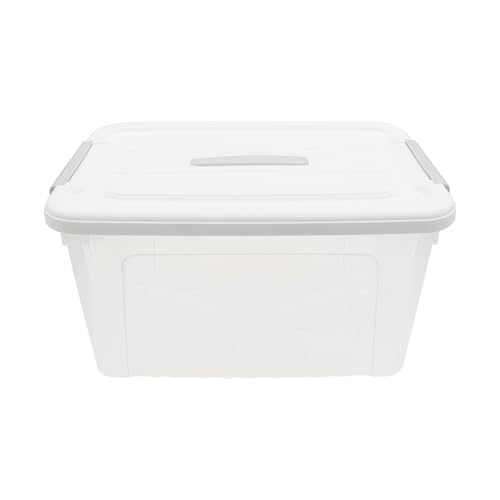 Plastic Bin with Lid, 1PCS Transparent Storage Box Office Container with Lids Platic Hangers Office Storage Bins Clothes Hangers Wardrobe Sundries Organizer