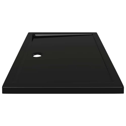 vidaXL Rectangular ABS Shower Base Tray Home Indoor Bathroom Hardware Fixture Plumbing Low Threshold Shower Tray Bath Base Black 43.3" - color: Black, size: 31.5" x 43.3"
