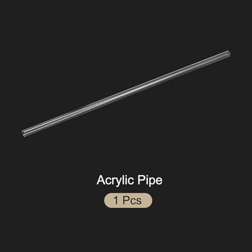 18" Clear Plastic Rigid Pipe 10mm ID x 12mm OD (3/8" ID x 1/2" OD) Acrylic Round Tubing, [for Plumbing, Hydraulics, Pneumatics, Aquarium] - size: 3/8" x 1/2"