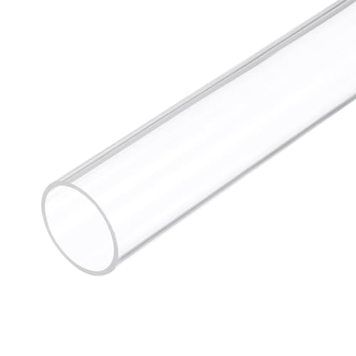 6" Clear Plastic Rigid Pipe 31mm ID x 35mm OD (1 1/4" ID x 1 3/8" OD) Acrylic Round Tubing, [for Plumbing, Hydraulics, Aquarium] - size: 1 1/4" x 1 3/8"
