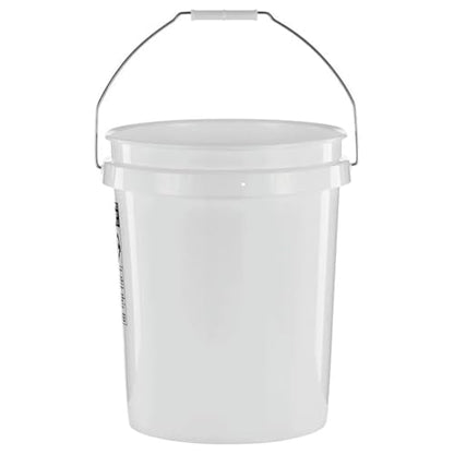 2 Pack 5 Gallon White Plastic Utility Bucket - Round Comfort Handle Multi-Purpose Bucket for Home/Garage/Garden/Cleaning