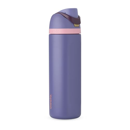 Owala FreeSip Stainless Steel Water Bottle 24 oz Blue (Blue Jay) - color: Blue Jay, size: 24 Ounces
