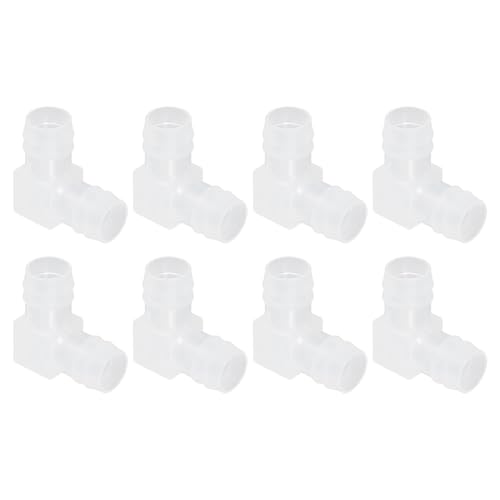 uxcell 5/8" Hose Barb Fitting, 8 Pcs Equal Barbed 90 Degree Elbow L Shaped 2 Way Plastic Splicer Joint Mender Adapter Union Fitting for Air Line Tubing Pipe Household Fuel Gas Liquid - size: 5/8"